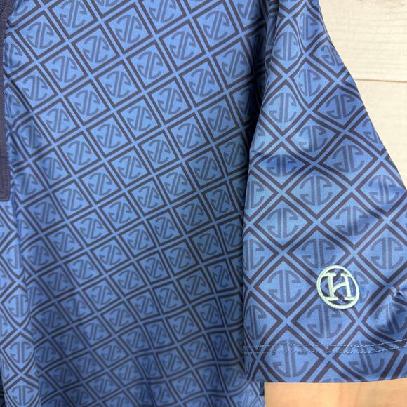 Greyson‎ Golf Polo Shirt West Flag Mongoose Blue Geometric Print Mens XL - Picture 4 of 7